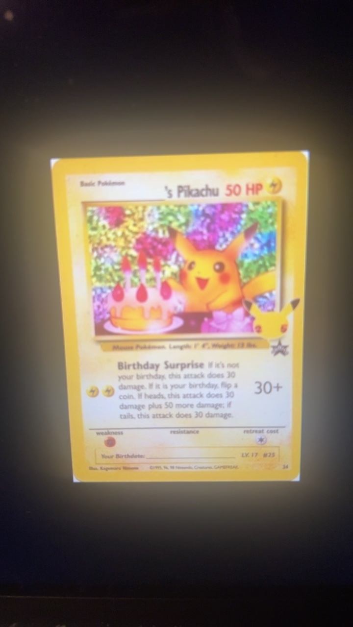 Scanned Pikachu from Base with an AI condition estimate of 6/10 #cards #tcg #CatcherSocial