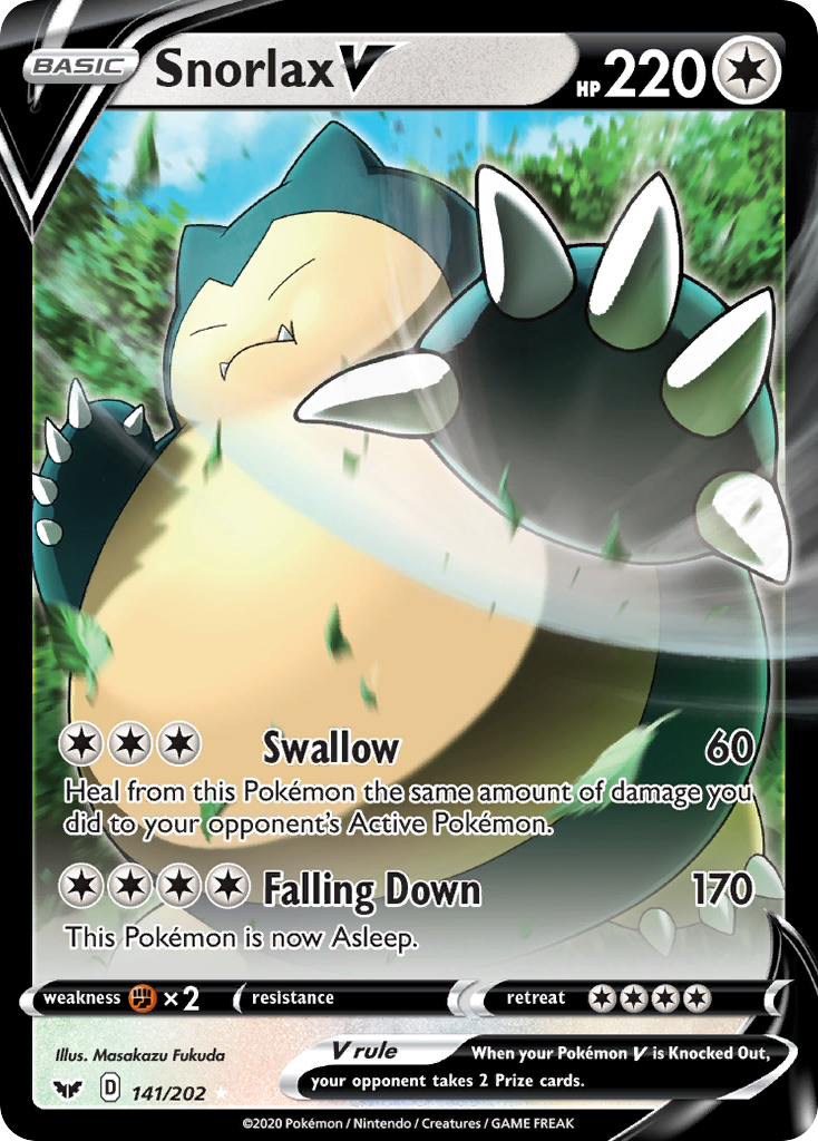 pulled the Snorlax V (Rare Holo V) from Sword & Shield 🔥 — @nycpokemon on Catcher