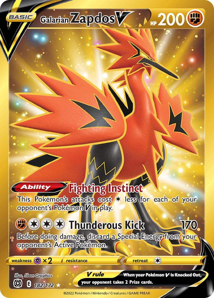 pulled the Galarian Zapdos V (Rare Secret) from Brilliant St… — @jess on Catcher