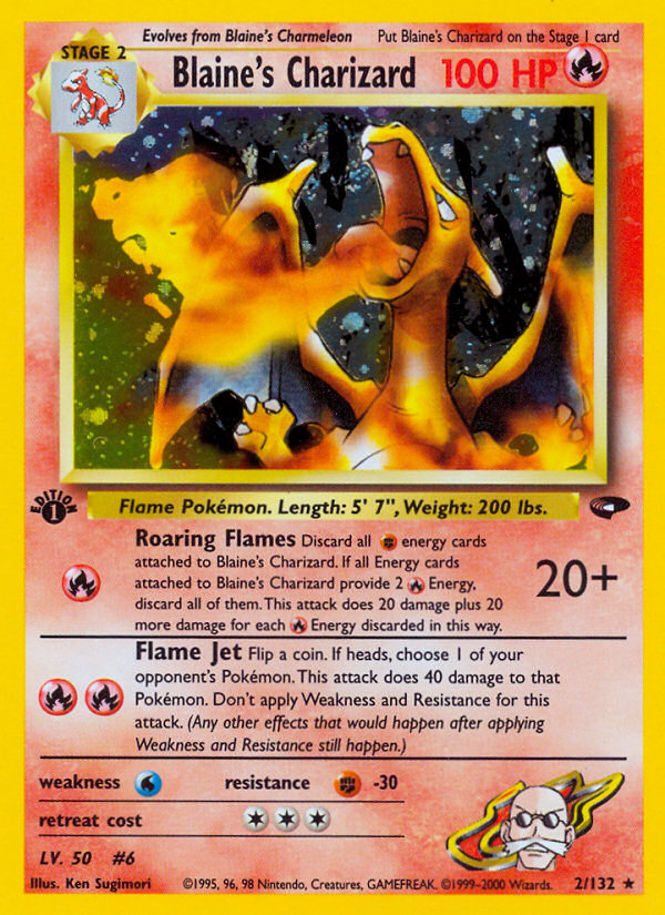 pulled the Blaine's Charizard (Rare Holo) from Gym Challenge 🔥